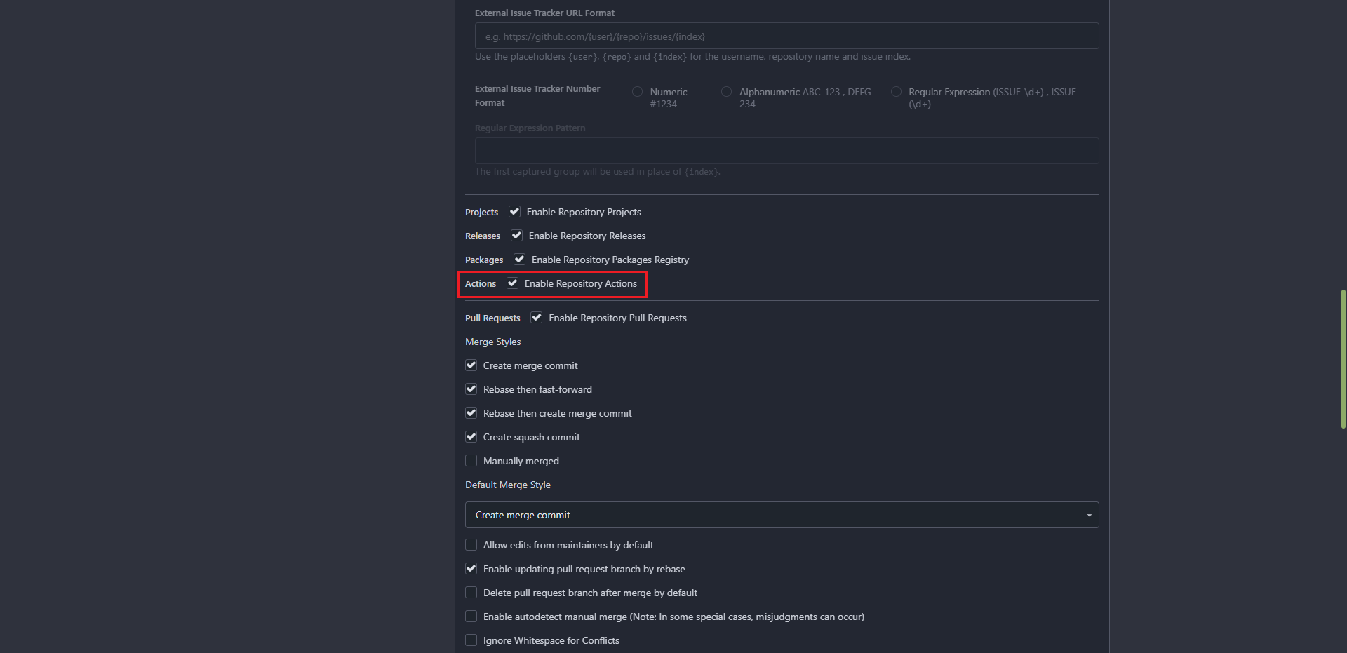 为指定仓库开启 Actions