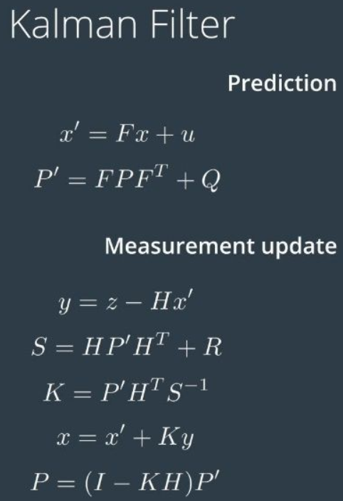 卡尔曼滤波理论公式