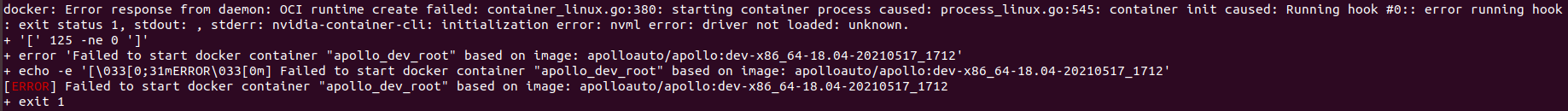 无法启动 Apollo docker 开发容器