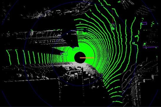 激光雷达可通行空间检测效果